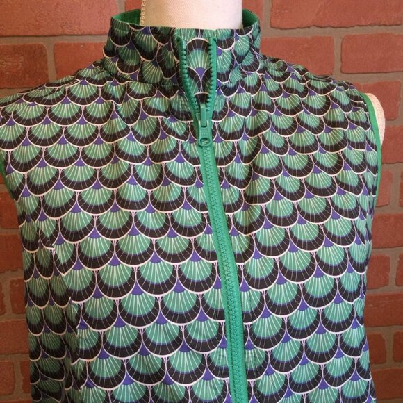 Peter Millar Women's reversible vest Size M Multi color peacock print - Picture 6 of 11
